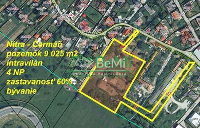 Pozemok Nitra - Čermáň 9 025 m2 intravilán bývanie ID 497-14-MIG