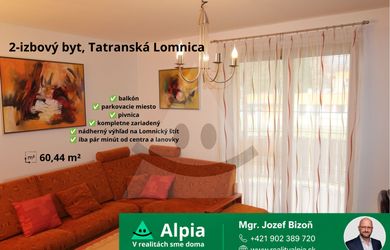 Zariadený 2-izbový byt s balkónom a parkovaním v Tatranskej Lomnici – pripravený na bývanie aj investíciu