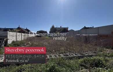 Stavebný pozemok 752 m² v obci Tešedíkovo, okres Šaľa + 3D