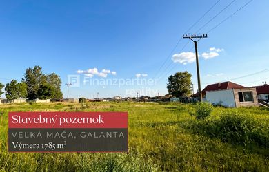 Stavebný pozemok 1785 m², Veľká Mača, okres Galanta + 3D