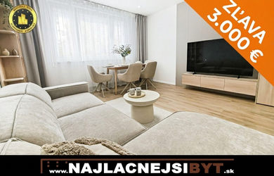 ZĽAVA 3000€ BA Petržalka - Beňadická, NOVO zrekonštruovaný a zariadený 4i byt s loggiou a klimatizáciou -87m2
